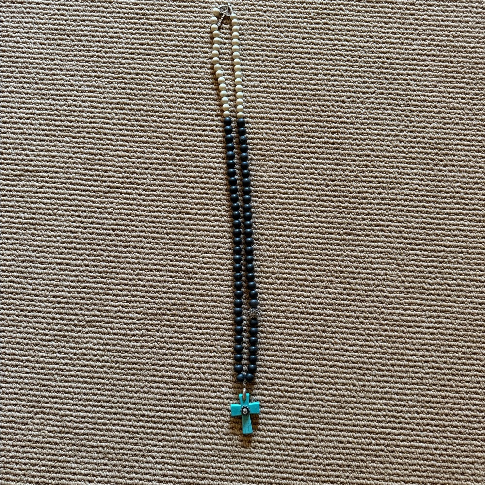 Turquoise Cross Pendant Necklace